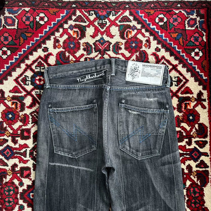 neighborhood nbhd faded denim pants mid size