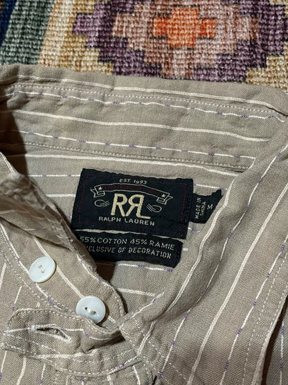 RRL Beige Striped Old Style Shirt