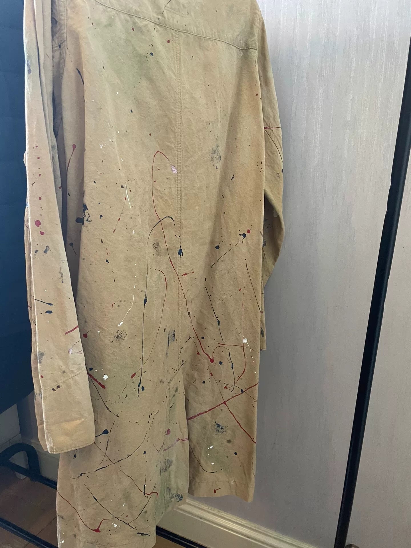 visvim ict Ink-Splatter Beige Coat