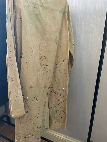 visvim ict Ink-Splatter Beige Coat