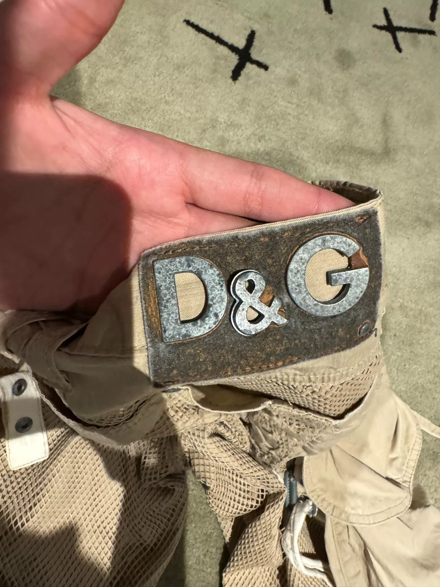 dolce&gabbana distressed cargo pants with straps