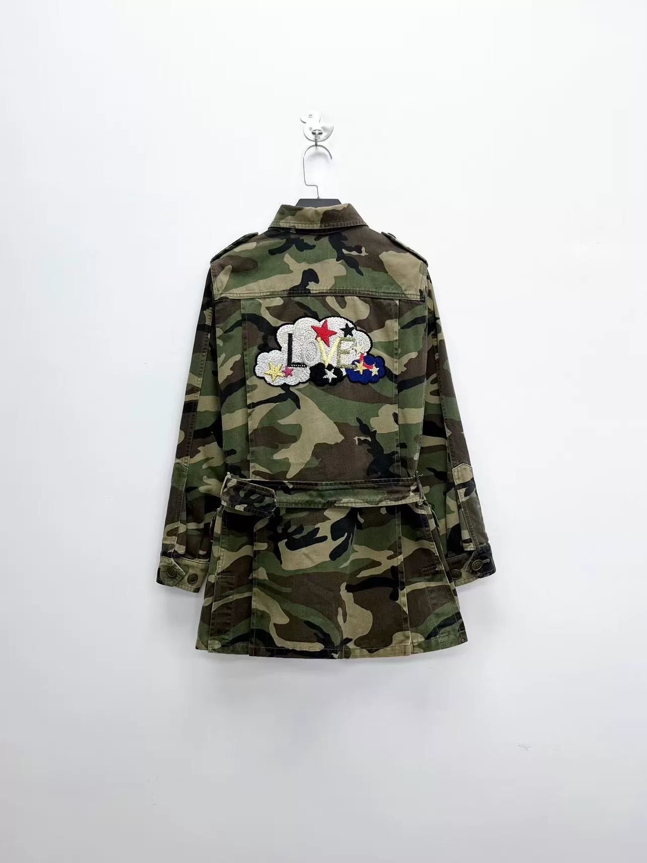 army green camouflage jacket with logo