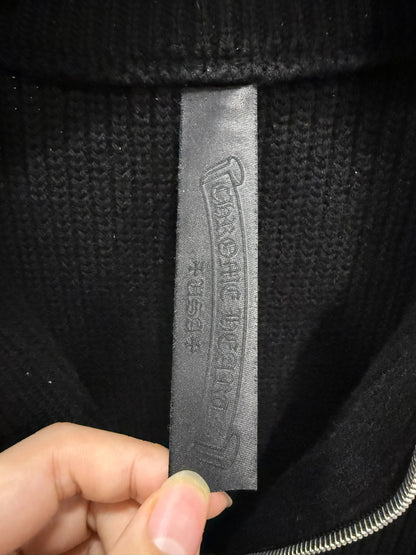 Chrome Hearts Cross Half-Zip Black Sweater