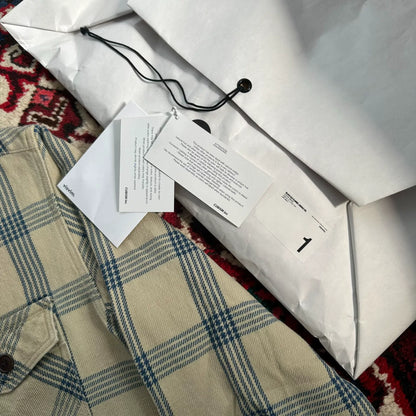 visvim indigo check long sleeve shirt