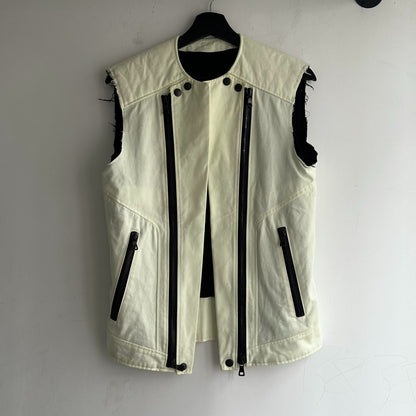balmain zip vest in off-white color