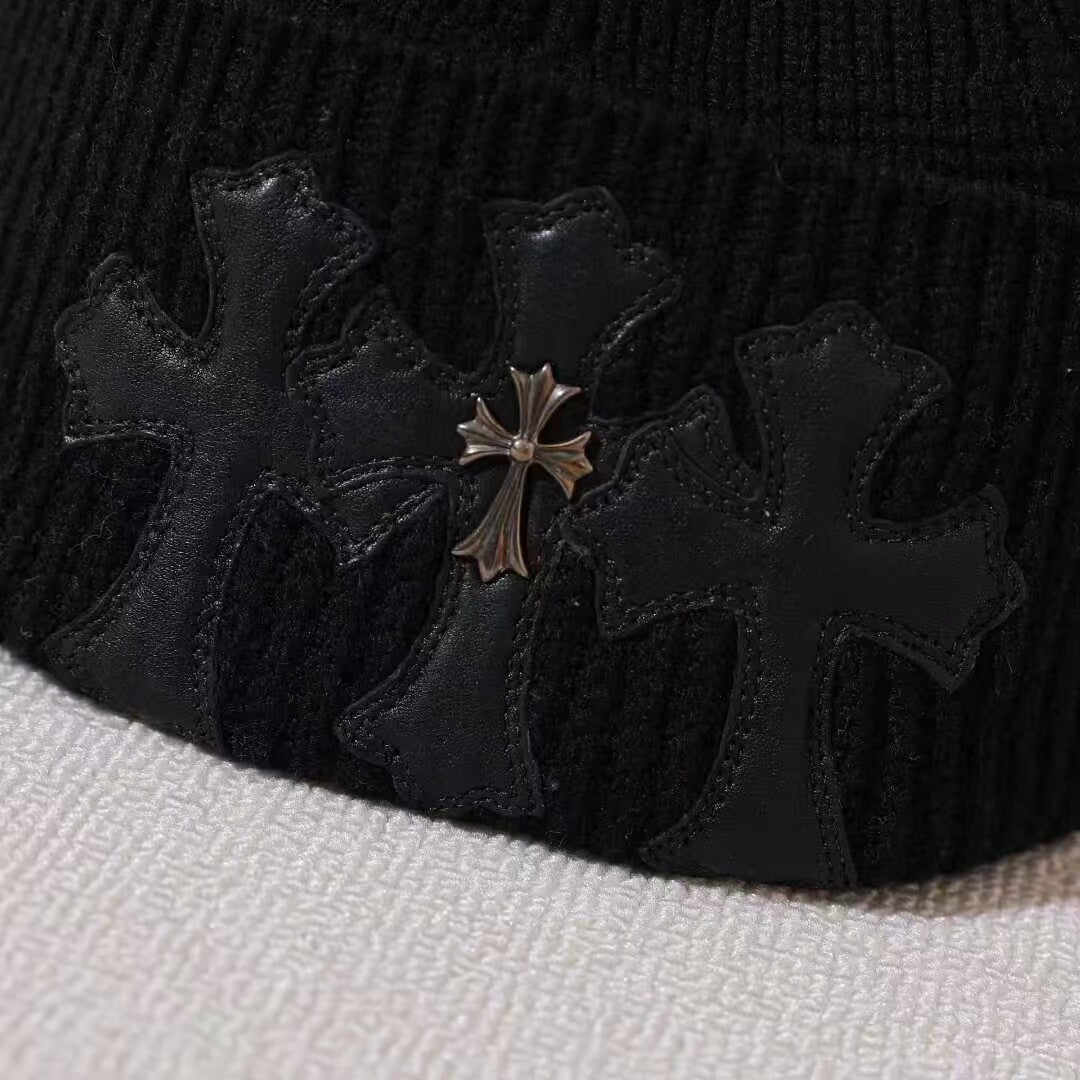 Chrome Hearts Cross Silver Cashmere Beanie