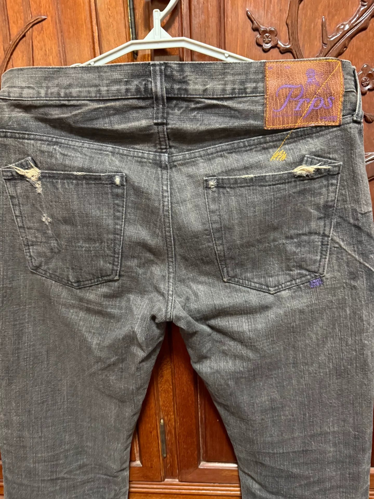 PRPS Men's W34 Black Straight Slim Jeans