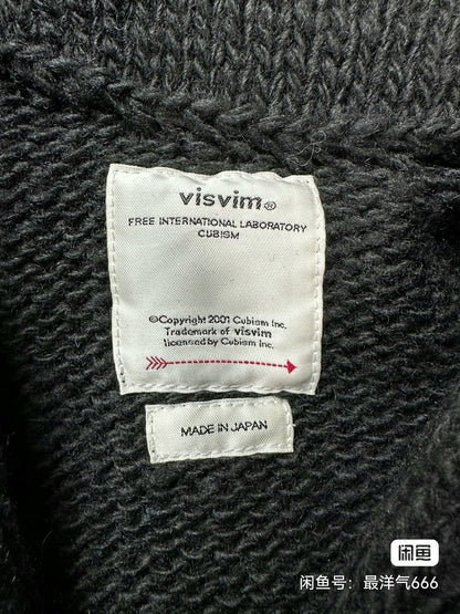 visvim hand knit cardigan with unique patterns