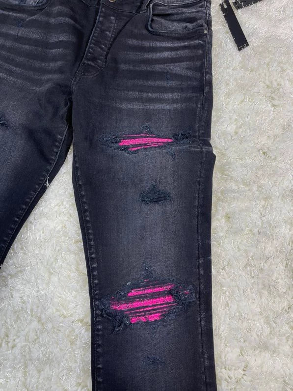 amiri cracked pink leather mx1 pants