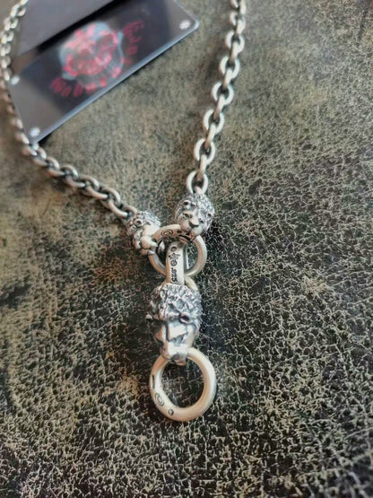 Gaboratory Silver Lion Head Necklace
