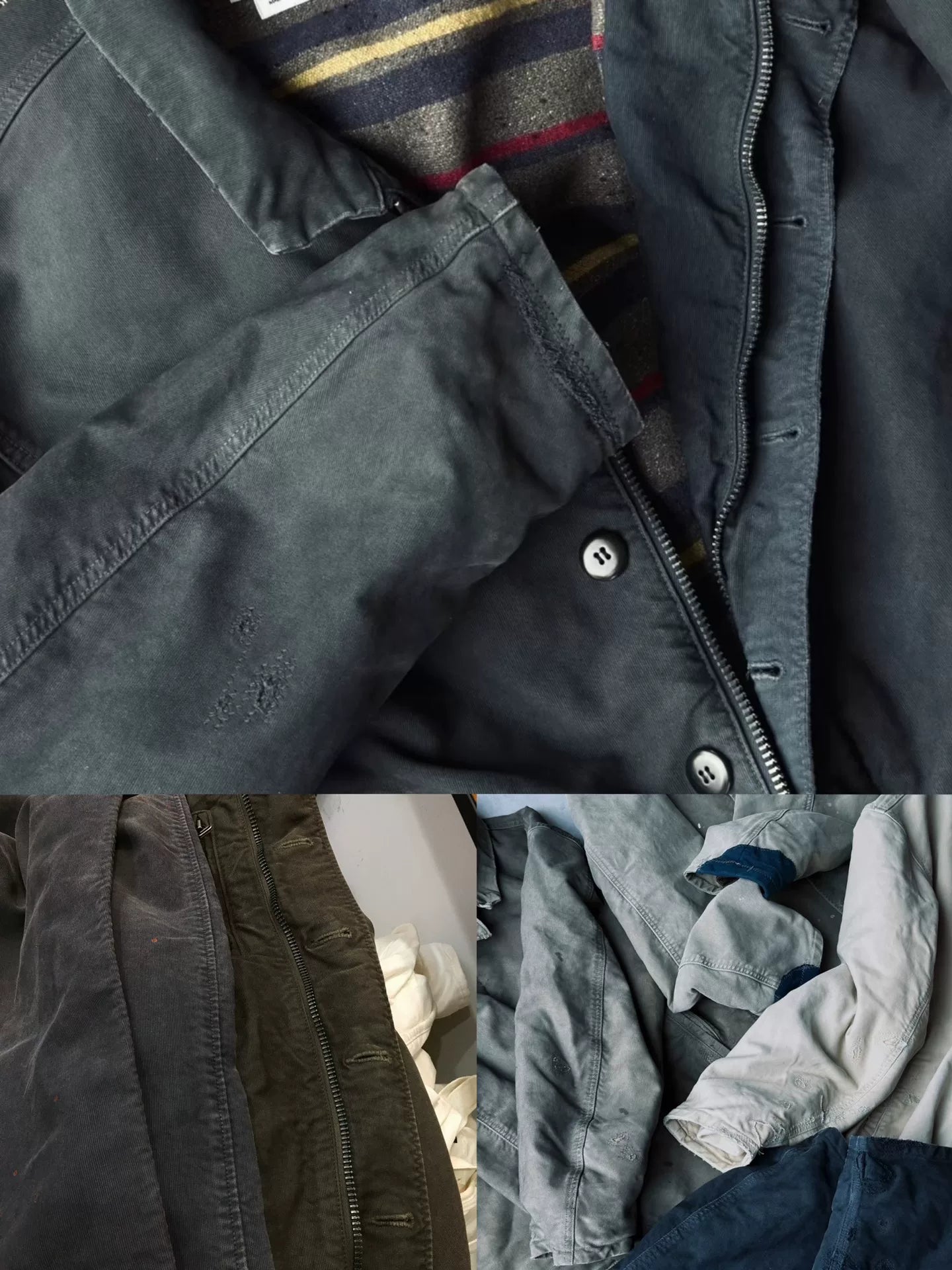 visvim g cords overalls in navy blue