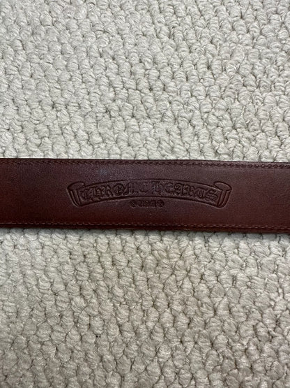 Chrome Hearts Brown Suede Cross Patch Belt 32