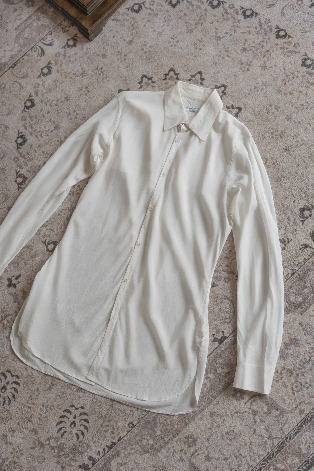 Yohji Yamamoto 03AW Curved Cut Rayon Shirt