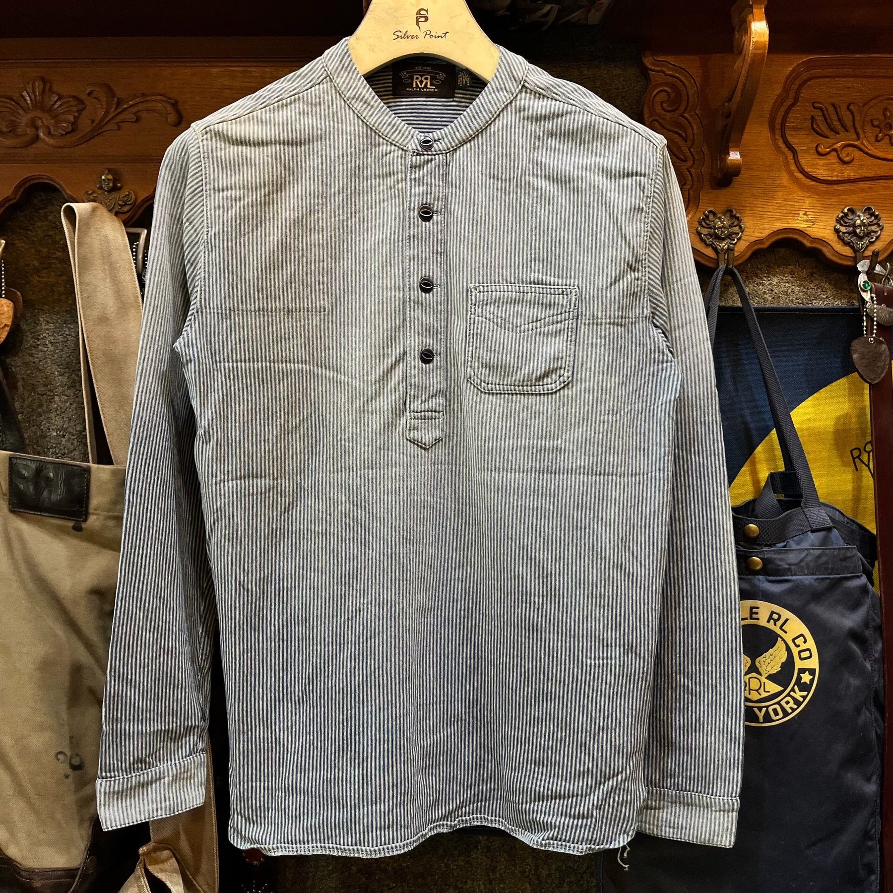 RRL Vintage Stripe Henley Shirt