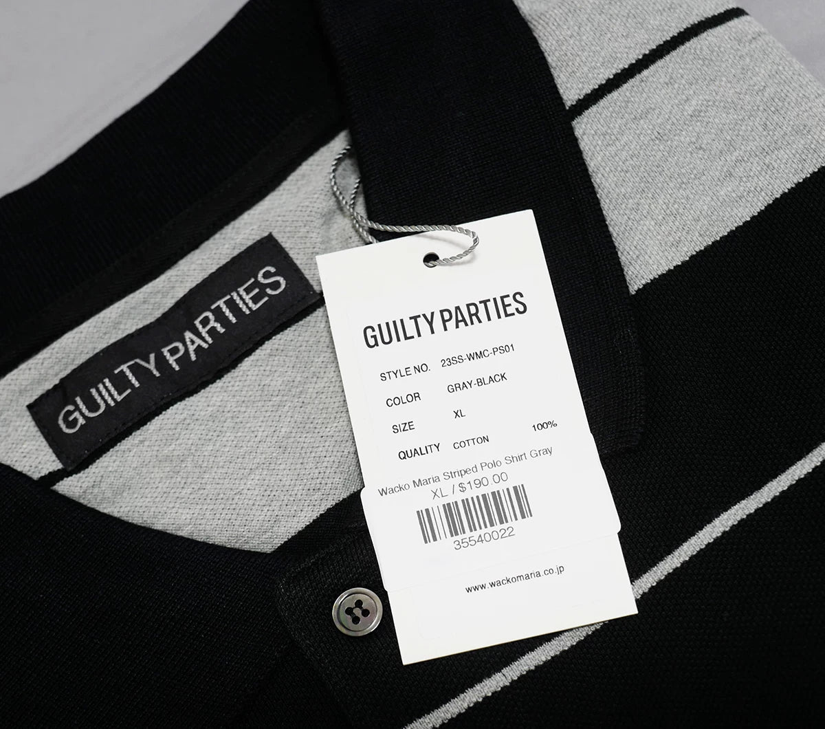 wacko maria striped polo shirt s/s xl