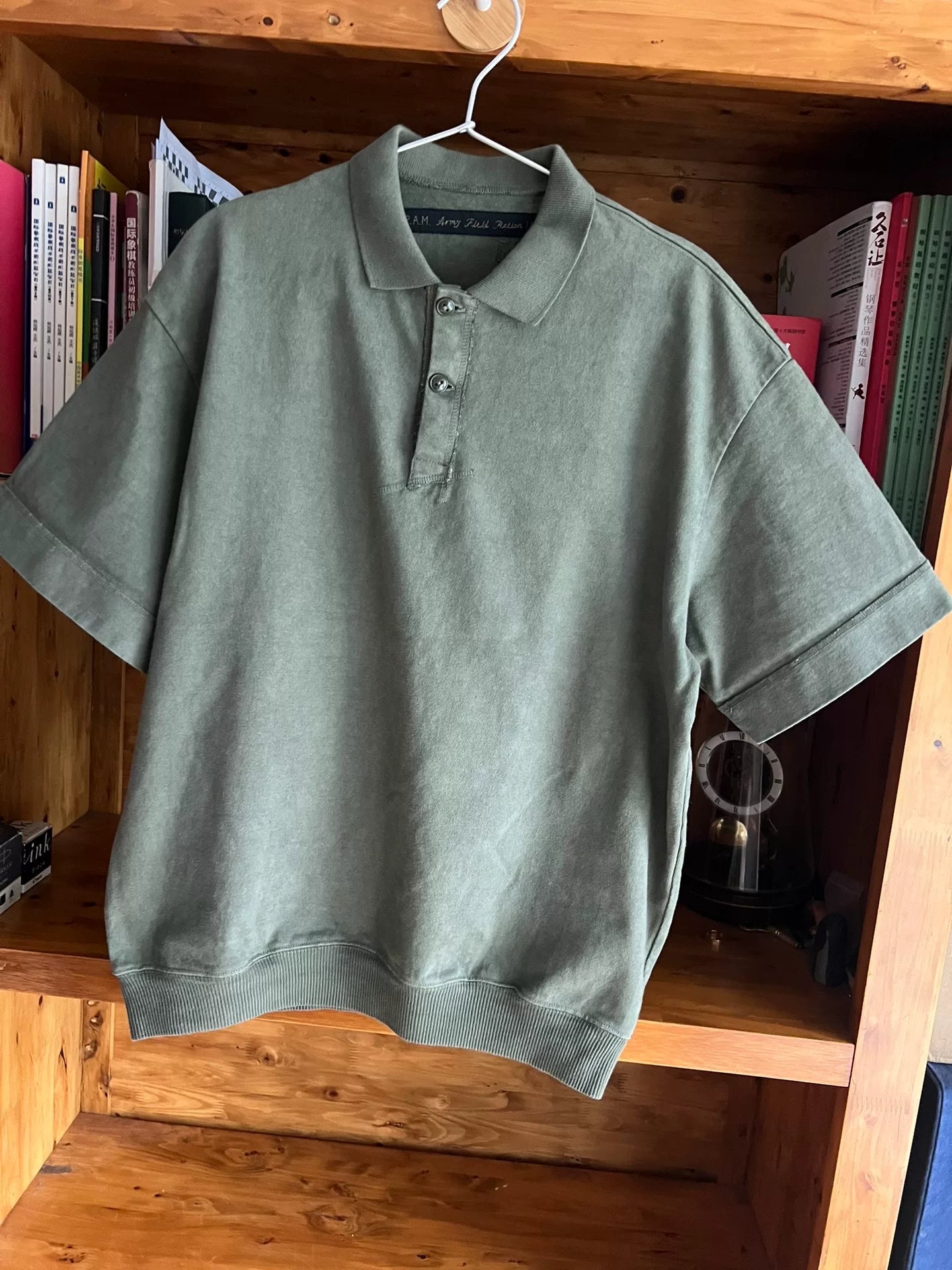 kapital army olive green polo t-shirt