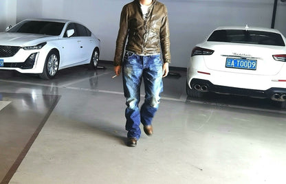 Giorgio Brato Slim Fit Leather Jacket