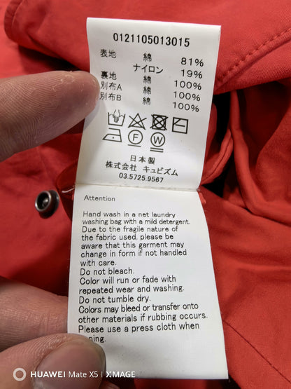 visvim six-five fishtail parka in red