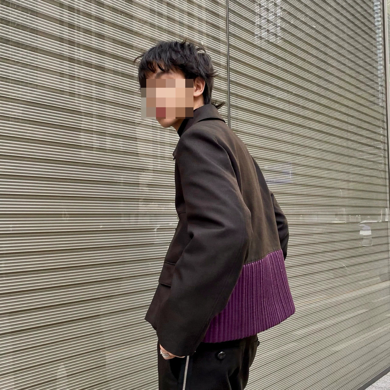 namacheko tailored biker jacket in black