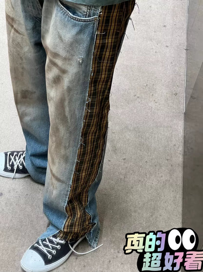 Acne Studios Dirty Fit Patchwork Denim Pants