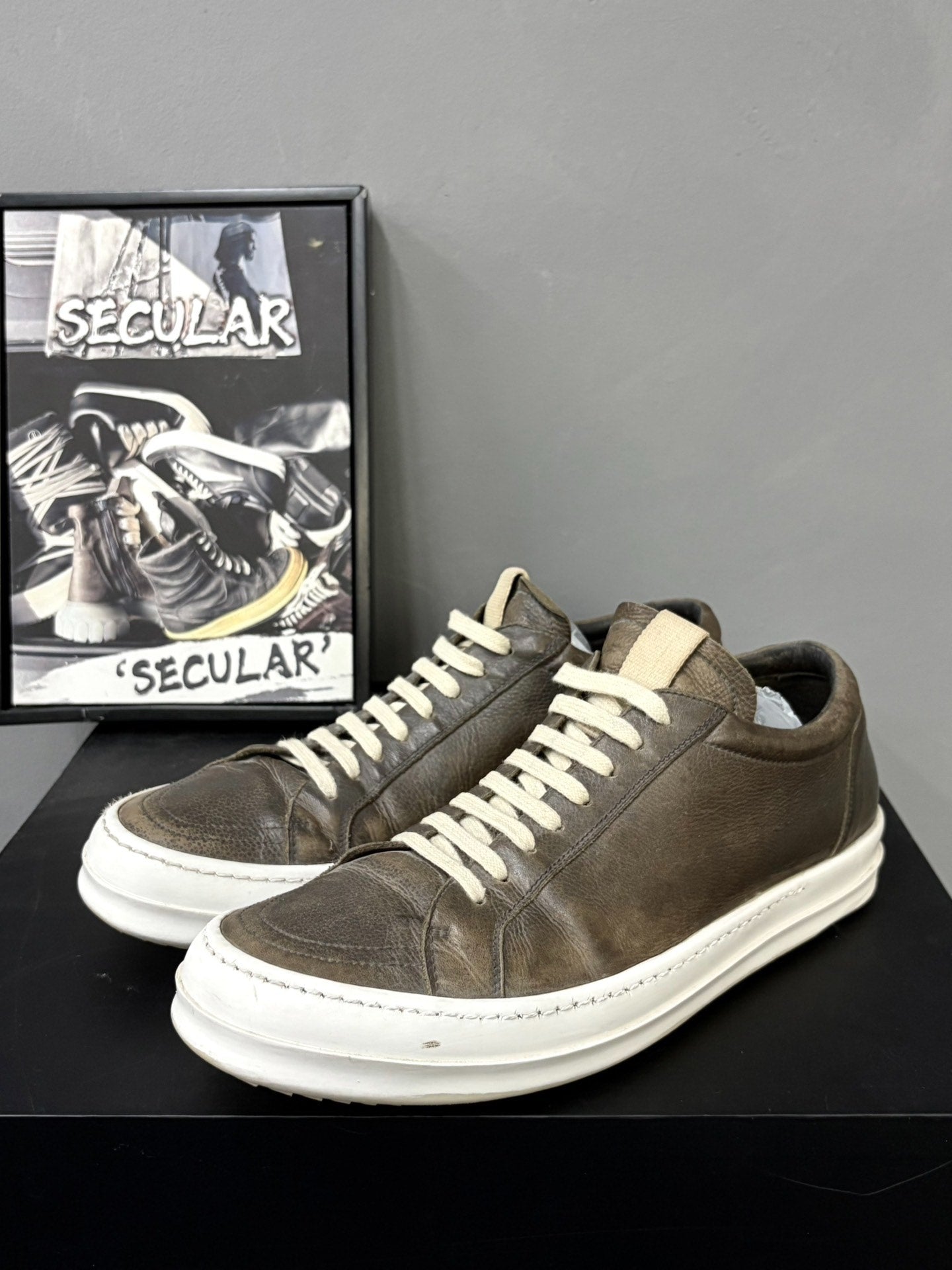 Rick Owens 20FW Low-Top Leather Sneakers