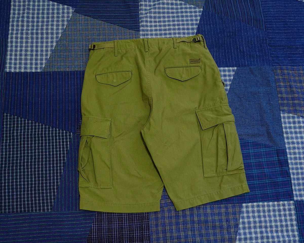 descendant m65 satin shorts in olive green