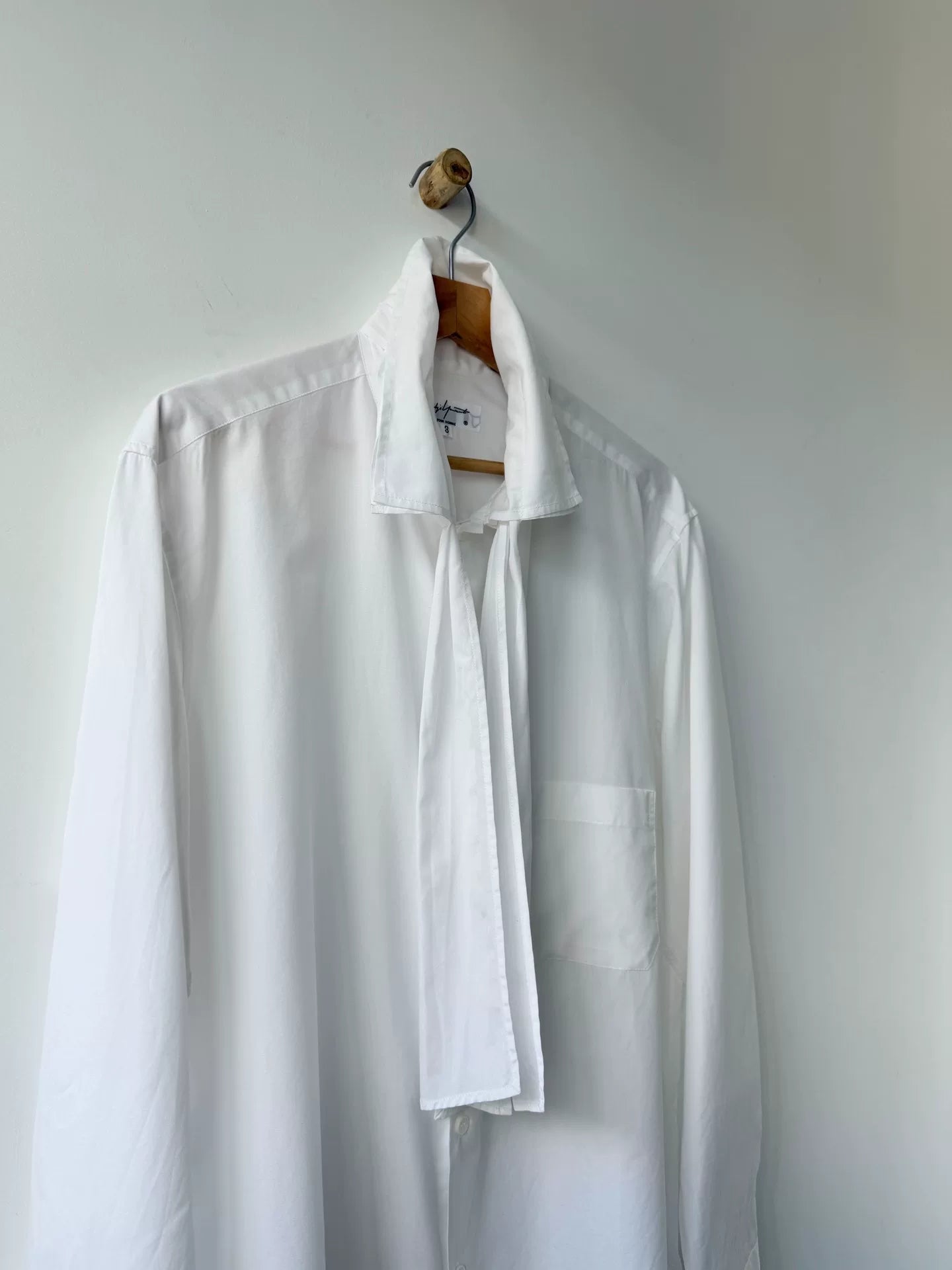 Yohji Yamamoto White Long Sleeve Shirttail