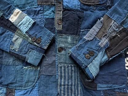 kuon 22AW patchwork jacket in blue