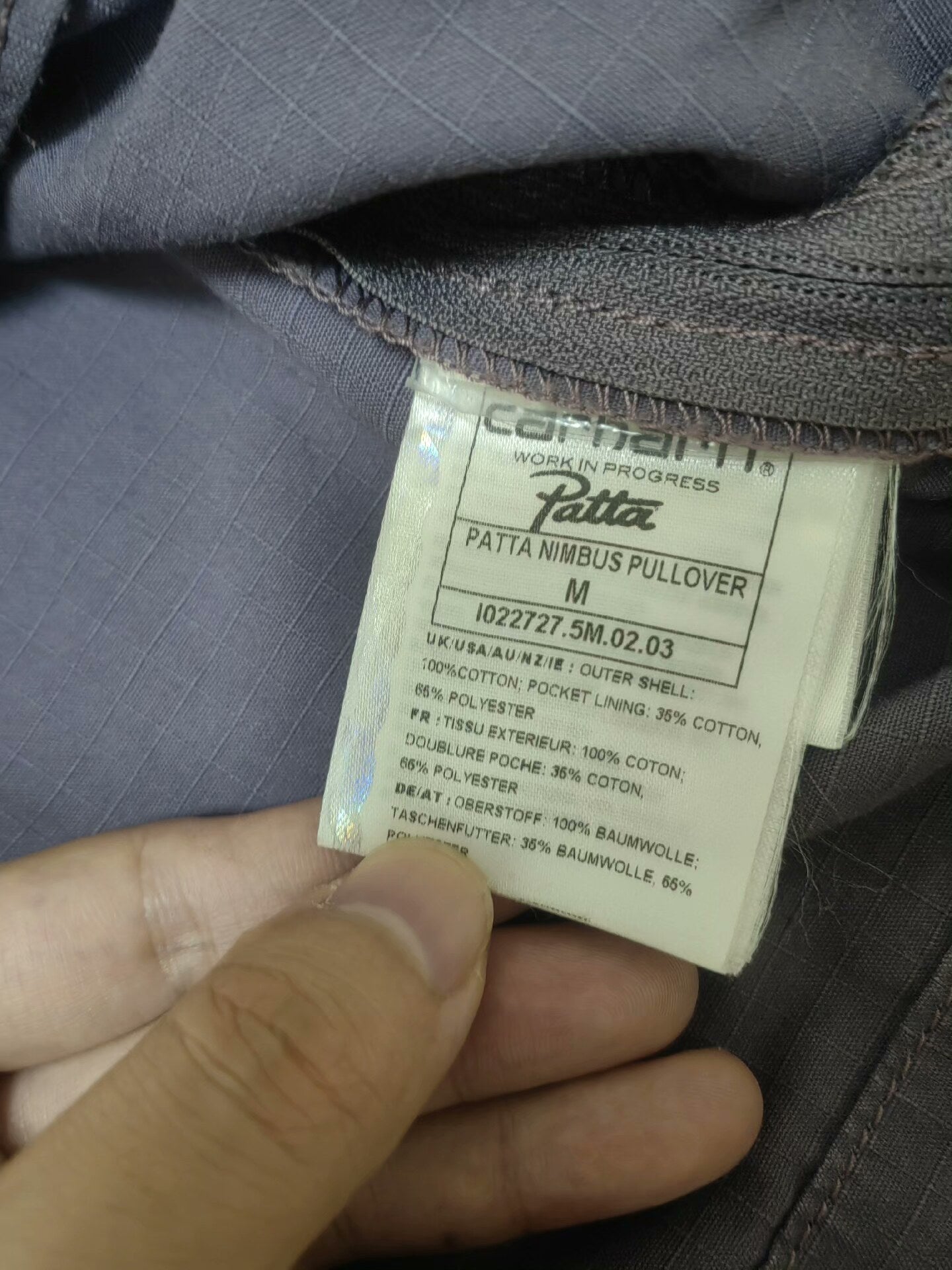 patta x carhartt nimbus pullover jacket