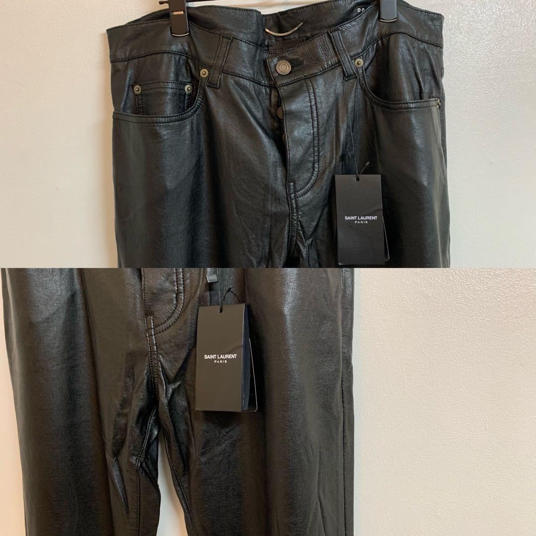 Saint Laurent Black Leather Pants