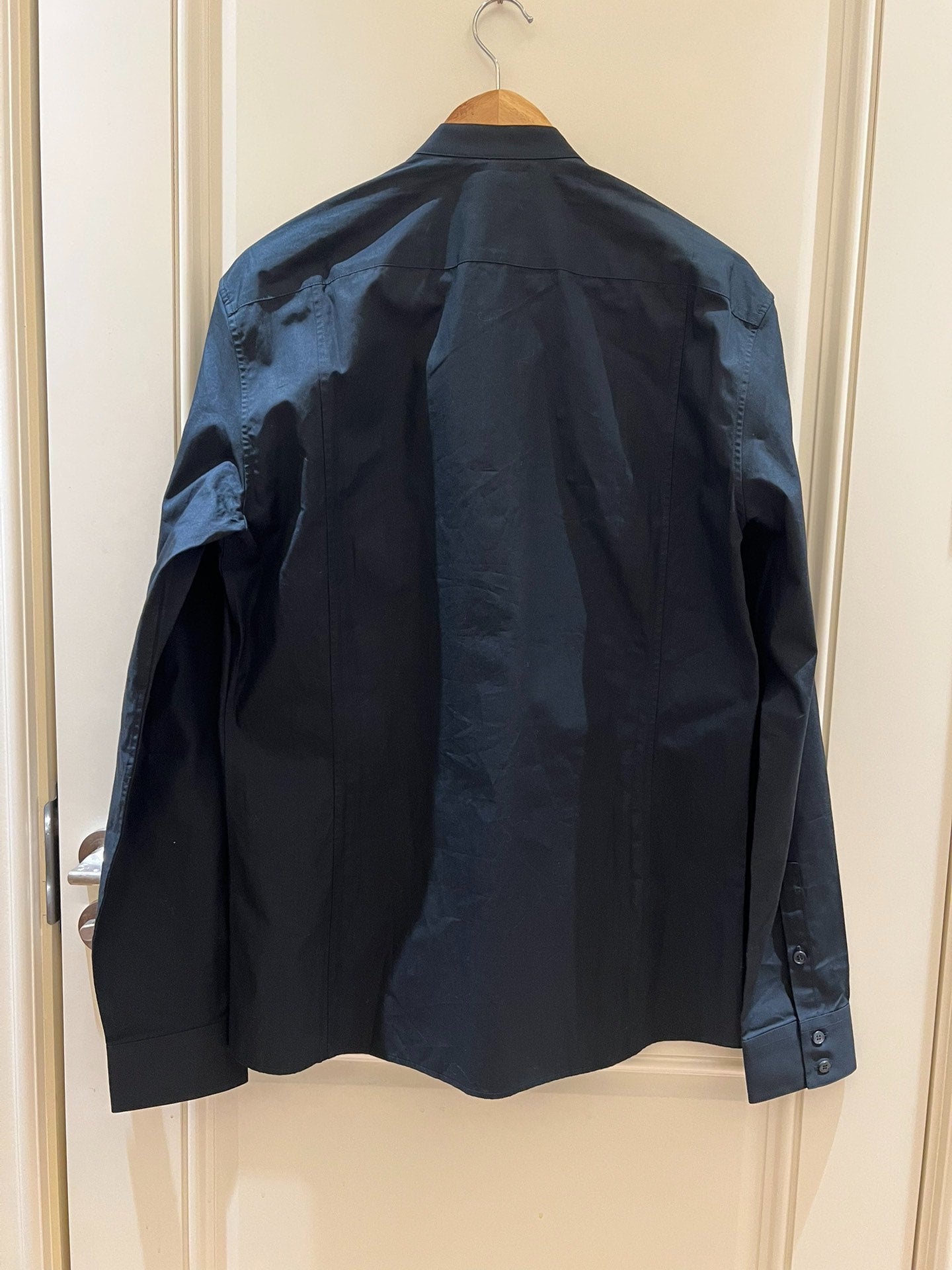 Balmain Black Silver Sequin Cotton Shirt