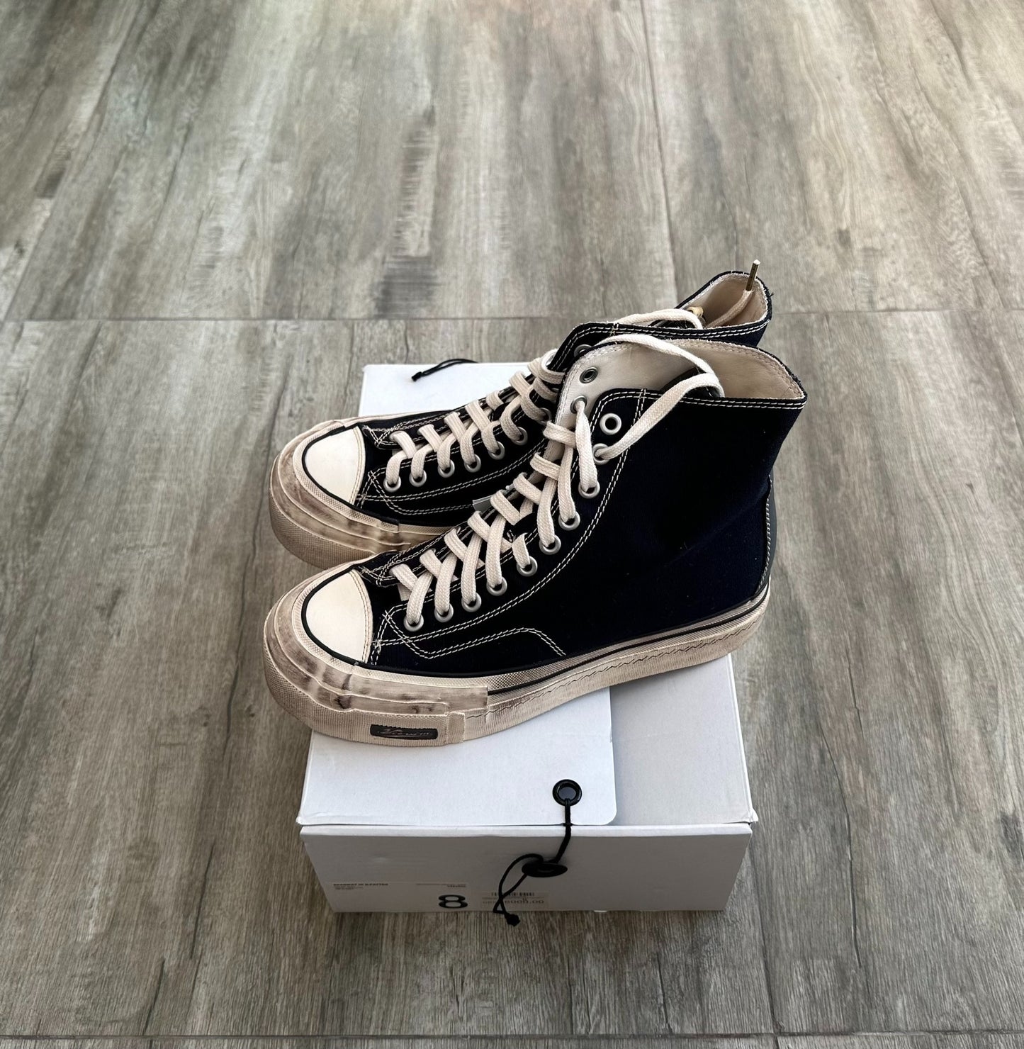 visvim skagway hi g.patten navy canvas shoes