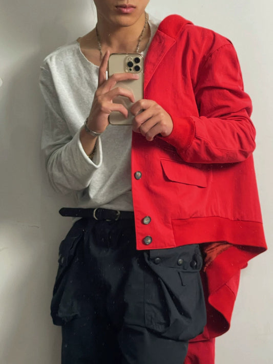 alexander mcqueen red varsity bomber jacket