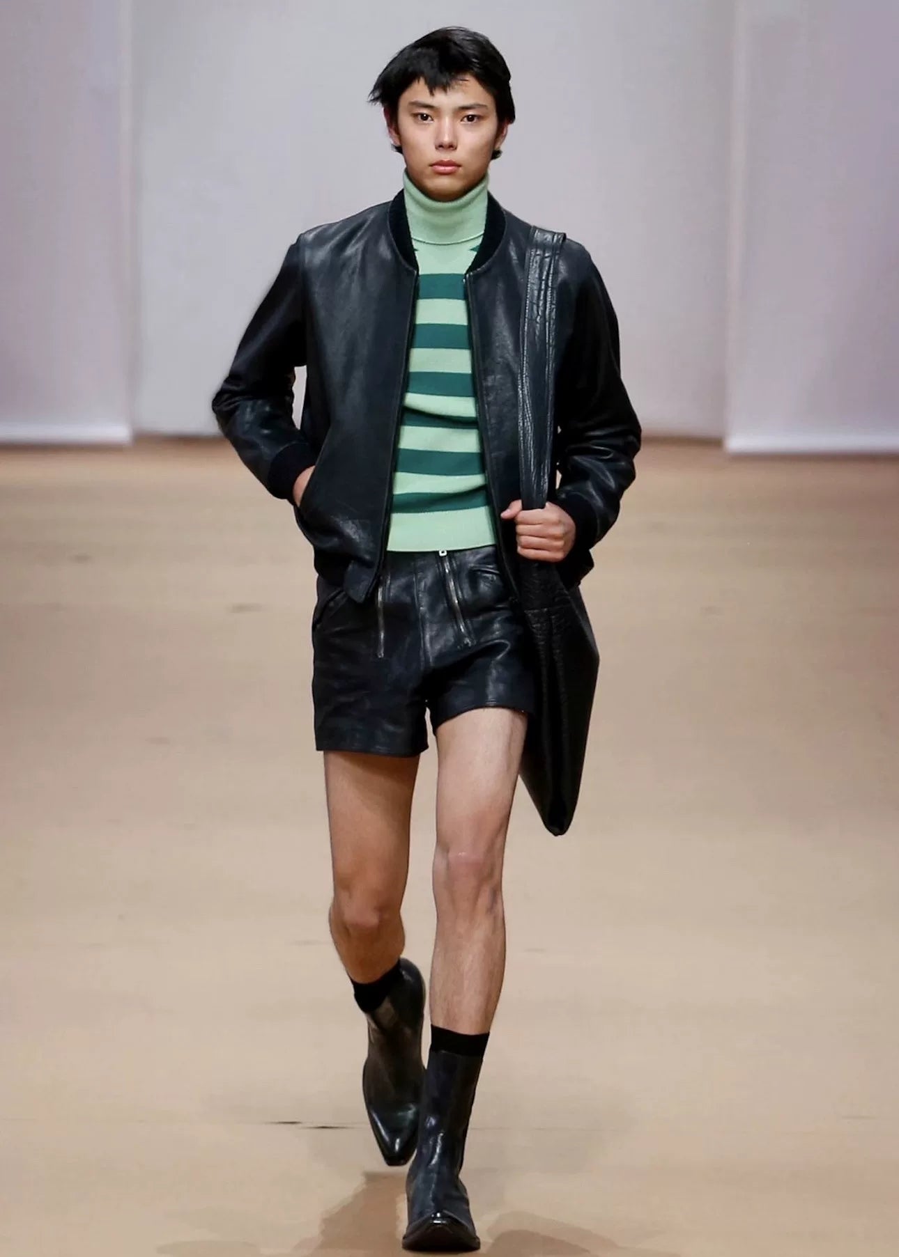 Prada Raf Simons 23SS Leather Bomber Jacket