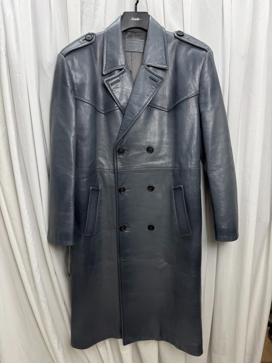 Prada Raf Simons Distressed Leather Jacket