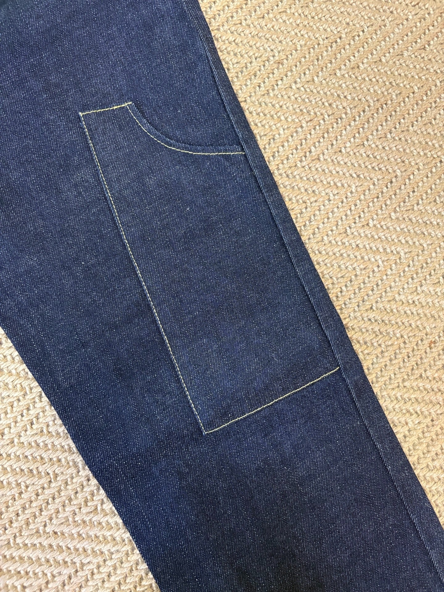 VISVIM Raw Denim Suspender Cropped Jeans