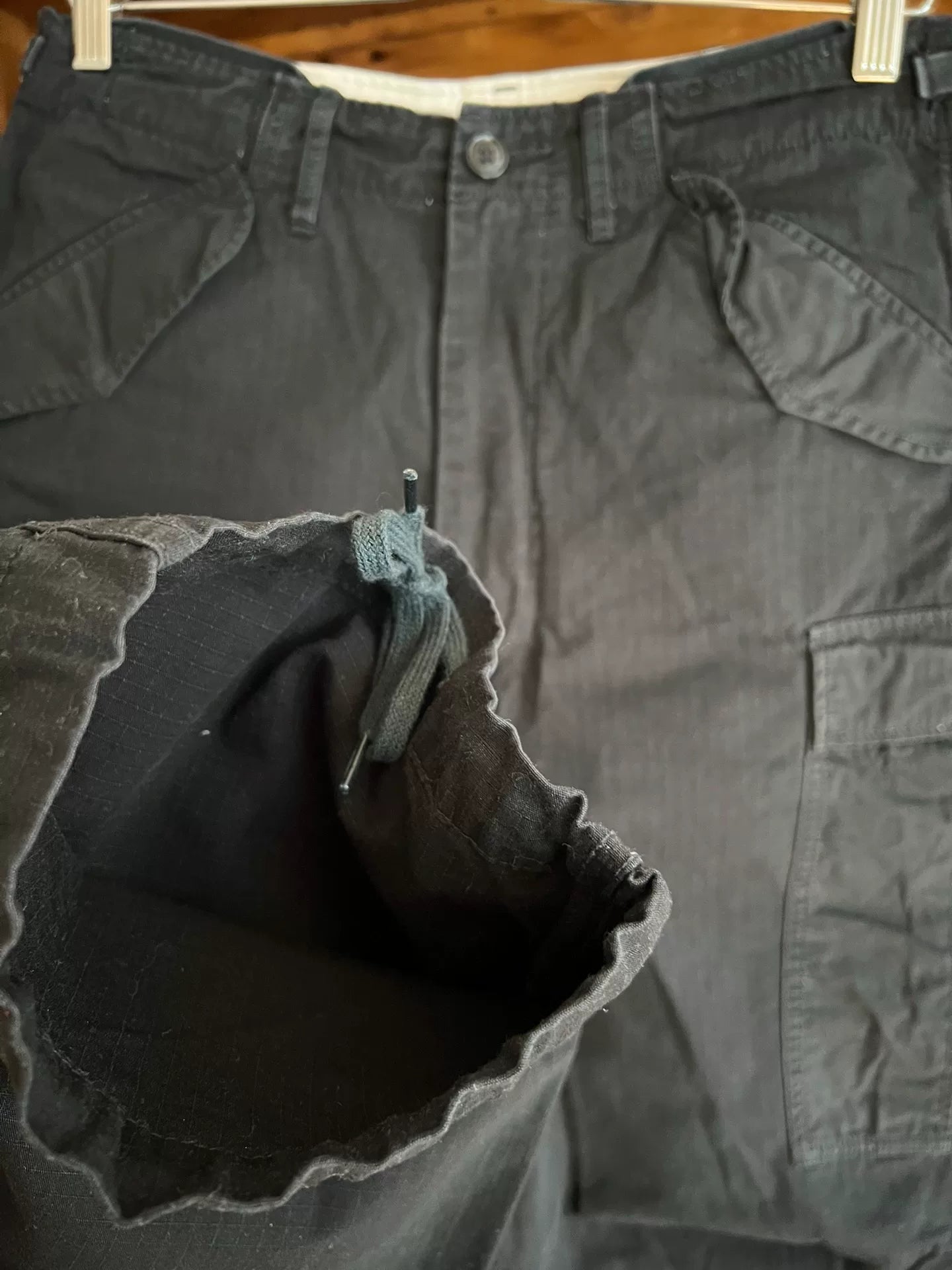 black military cargo pants with great details