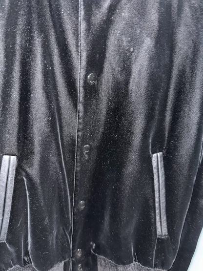 Saint Laurent Skull Heart Velvet Leather Jacket