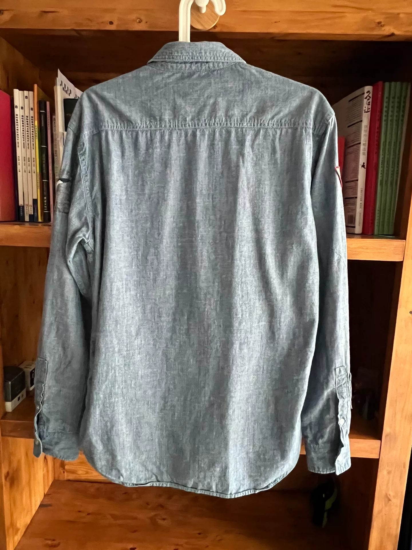 classic embroidered denim work shirt