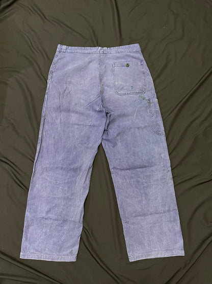 vintage 50s French Work Pants with Distressed Details