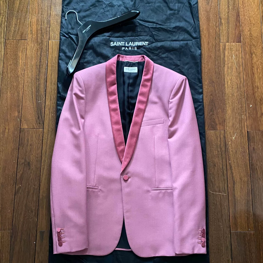 Saint Laurent 2016 Runway Pink Shawl Blazer