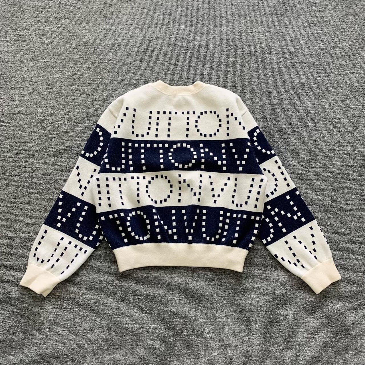 lv large logo wool sweater in cream