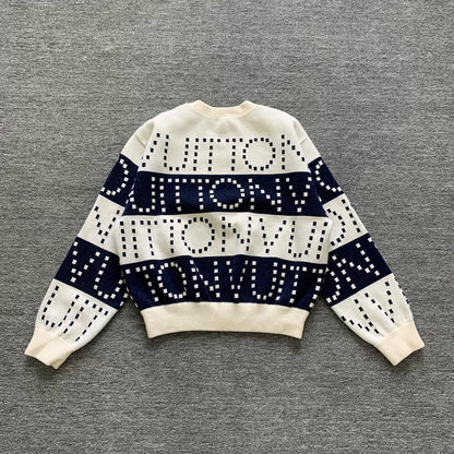 lv large logo wool sweater in cream