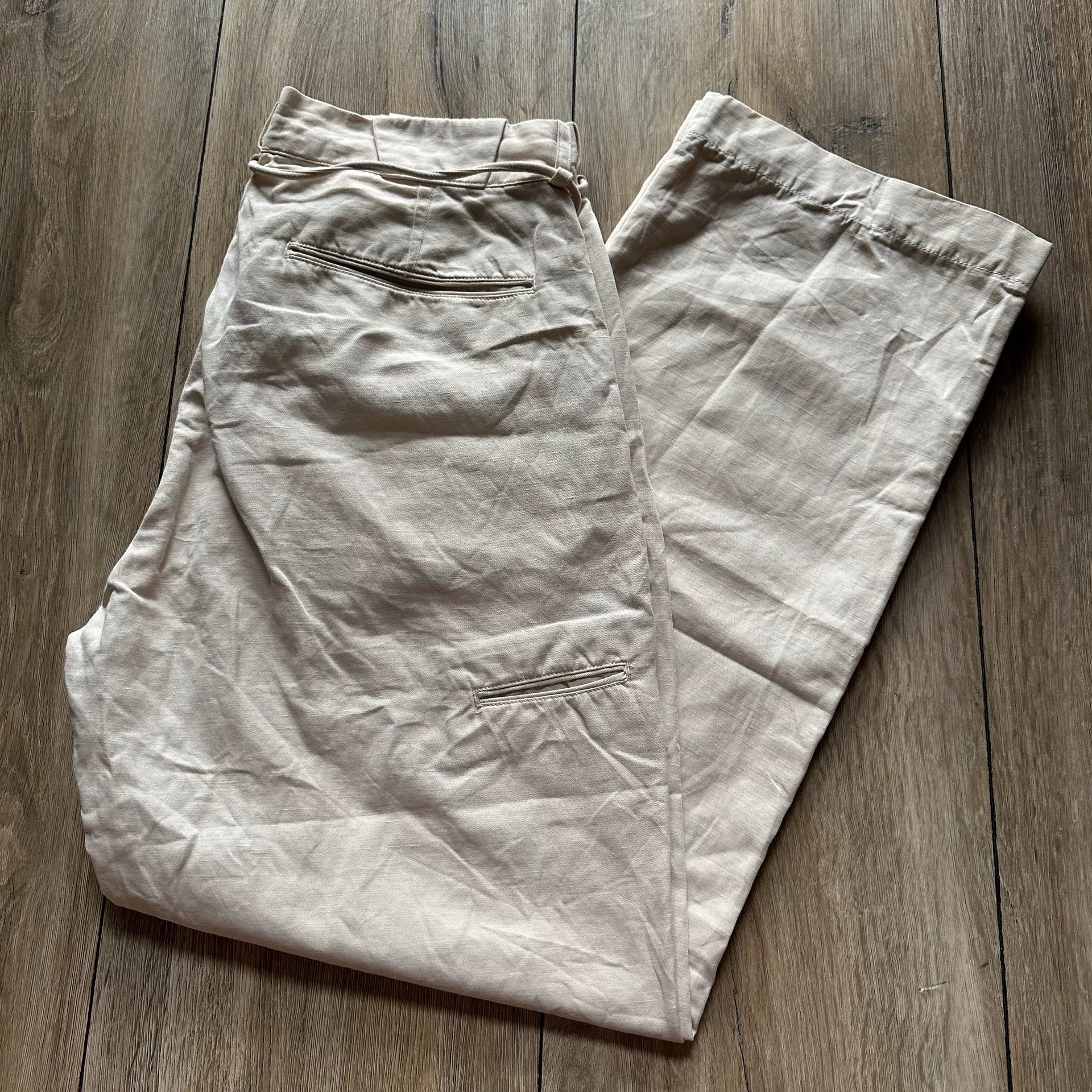 OLD JOE Cotton Linen Beige Pants