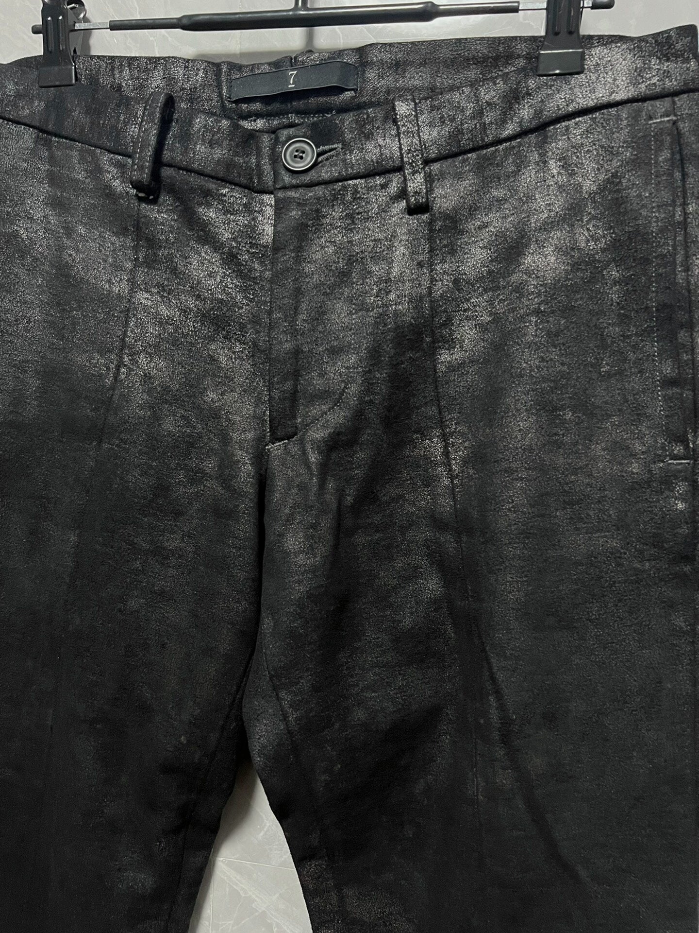 Julius 7 Distressed Silver Gray Pants
