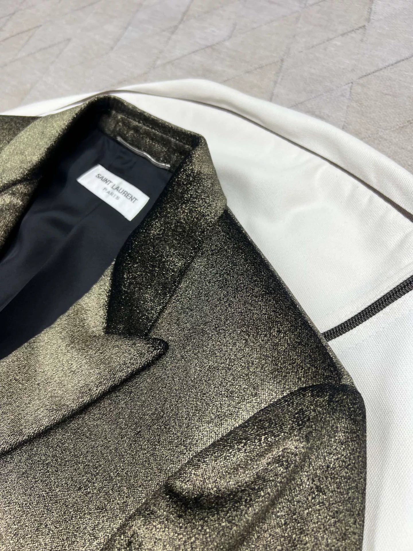Saint Laurent Gold Velvet Blazer