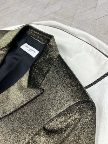 Saint Laurent Gold Velvet Blazer