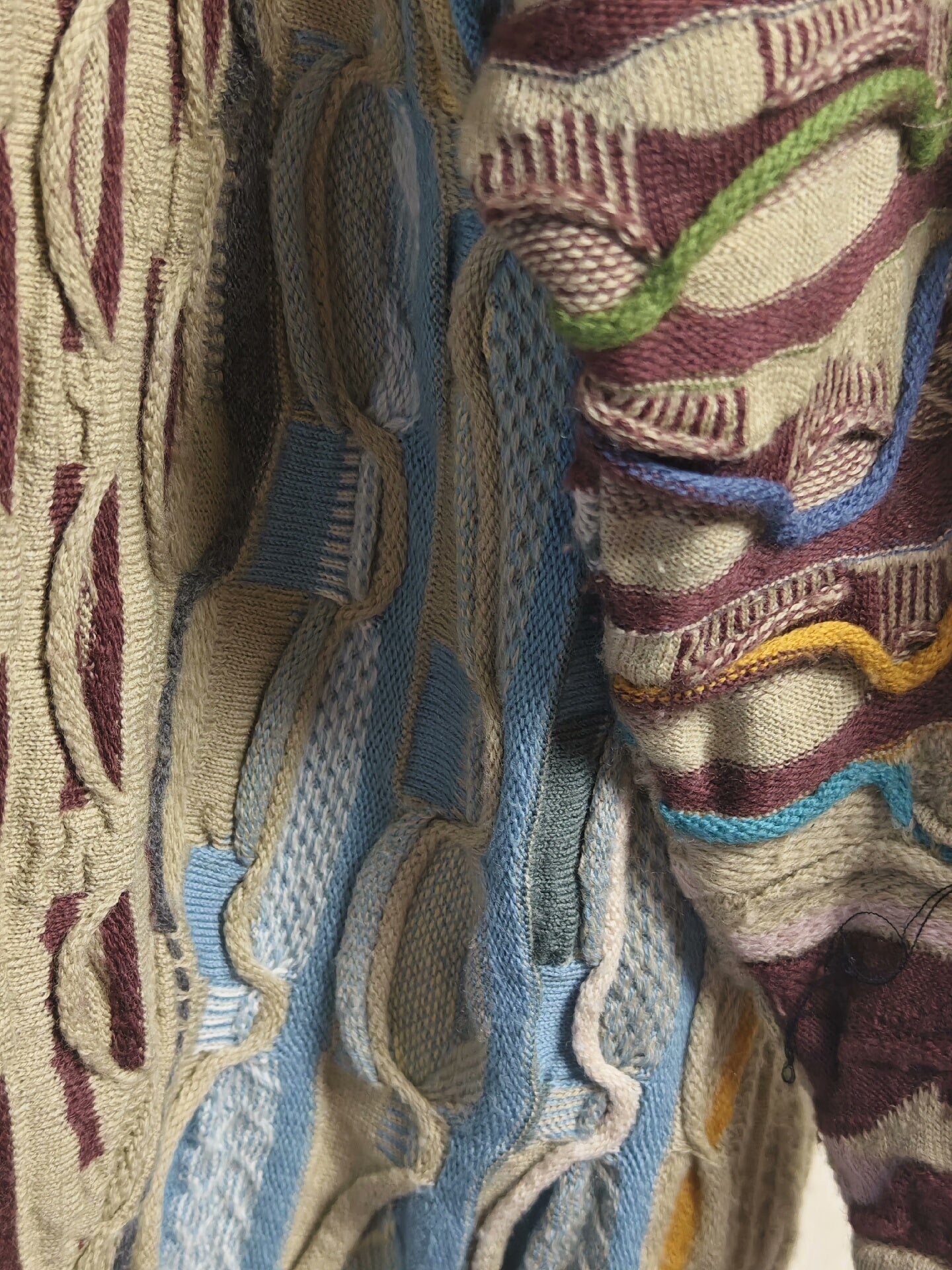 vintage coogi patterned sweater with shoulder pads