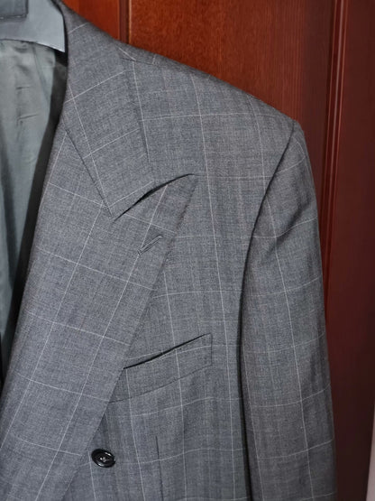 Zegna Gray Double-Breasted Wool Suit