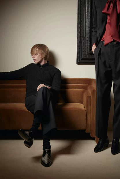 saint laurent high-waist wide-leg jeans